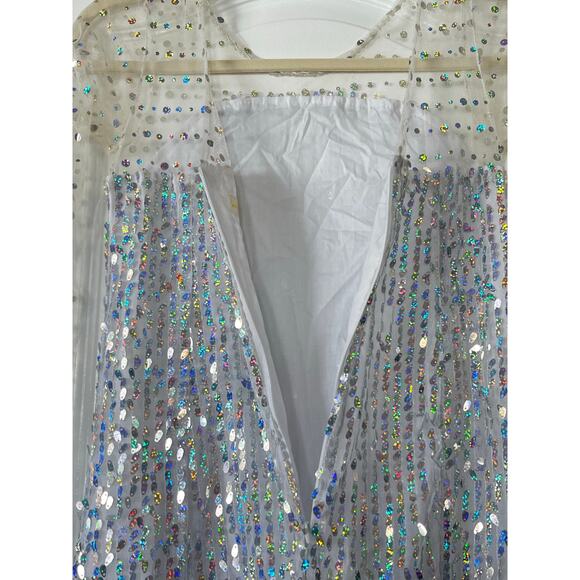 White Sequined Dress Princess Size 12 Youth - Picture 6 of 7
